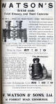 W Watson & Sons Adverts  -  January 1915