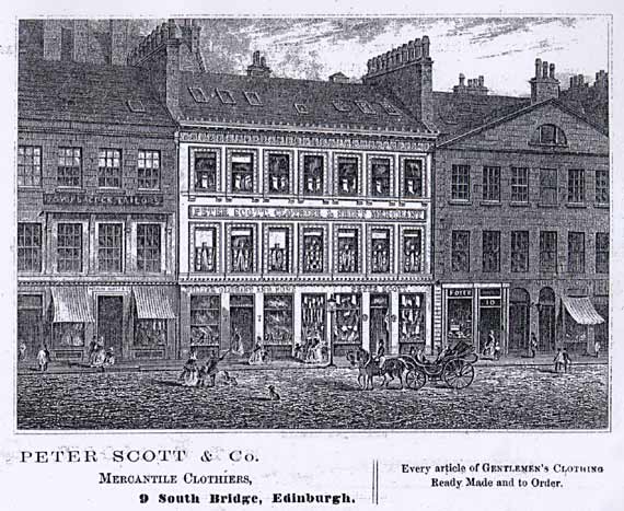 Advert in the Edinburgh & Leith Post Office Directory  -  1859  -   Peter Scott, 9 South Bridge