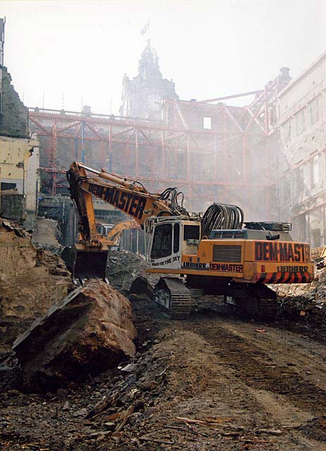General Post Office at the East End of Princes Street  -  Removal of interior floors prior to reconstruction  -  April 2003