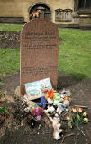 Greyfriar's Bobby's tombstone in the graveyard at Greyfriar's Church