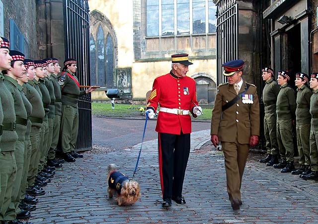 Guard of Honour for Layiing the Wreath Ceremony at Greyfriars Bobby's Tombstone