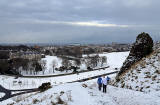 Looking down on Holyrood Palace from the Radical Road in Holyrood Park  -  January 2013