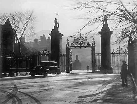 Photograph by Norward Inglis  -  Holyrood Palace Gates, at the foot of the Royal Mile