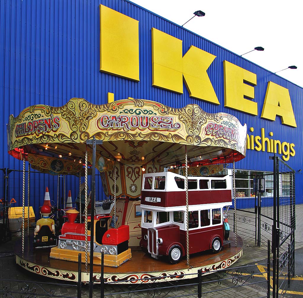IKEA Store, Straiton, Edinburgh  -  Children's Roundabout at the edge of the Car Park