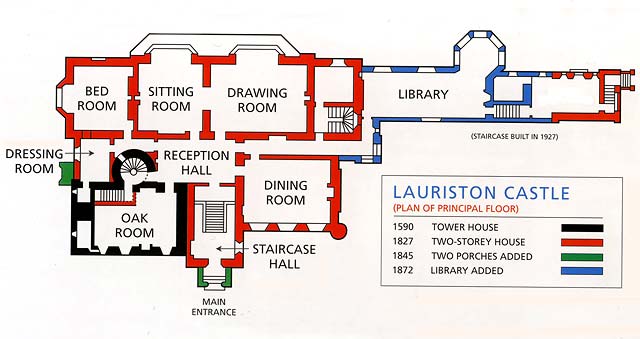 Lauriston Castle - Plan of the Principal Rooms