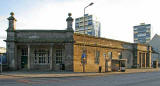 View to the SW across Commercial Street, to the former Leith Citadel Station