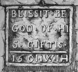 Lintel on a building in Leith  -  Inscription with the date, 1601