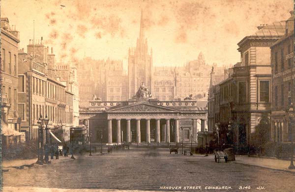 Photograph by James Valentine of the Royal Scottish Academy from Hanover Street