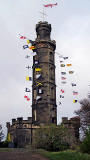 Nelson Monuments decorated with flags for Trafalgar Day, 2011
