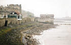 The Old Chain Pier with a damaged roof following a fire  -  view from the east, looking along the Firth of Forth,  April 2004