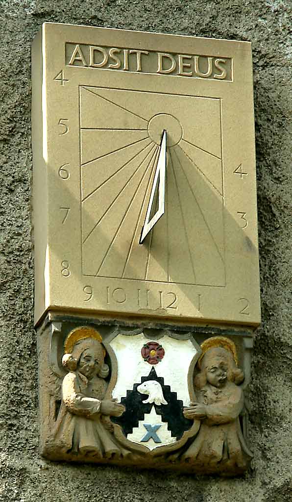 Sundial on the wall of Pilrig House  -  Photograph, June 2006