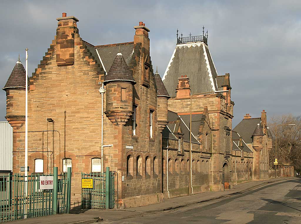 Looking to the east along Broughton Road  -  Powderhall Incinerator, built 1893