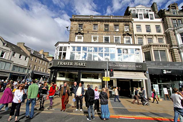 Princes Street Shops, Nos 74-77  -  Photo taken on the day of the Pope's visit to Edinburgh  -  September 16, 2010