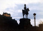 Royal Scots Greys' memorial statue  -  West Princes Street Gardens  -  January 1988