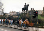 Royal Scots Greys' memorial statue  -  West Princes Street Gardens  -  February 1988