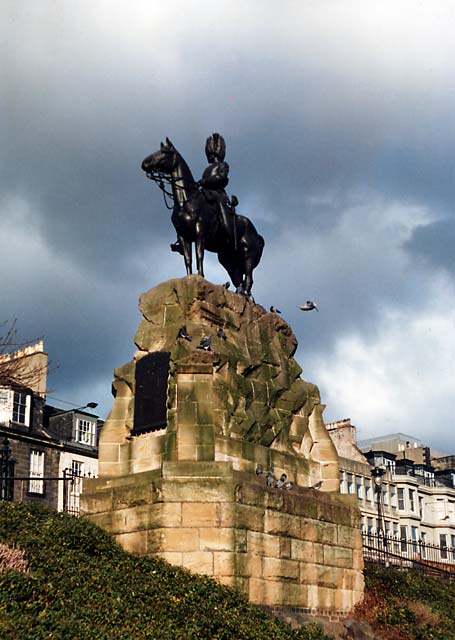 Royal Scots Greys' memorial statue  -  West Princes Street Gardens  -  February 1988