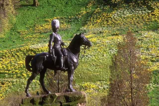 Royal Scots Greys' memorial statue  -  West Princes Street Gardens  -  May 1996