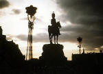 Royal Scots Greys' memorial statue  -  West Princes Street Gardens  -  Autumn 1978