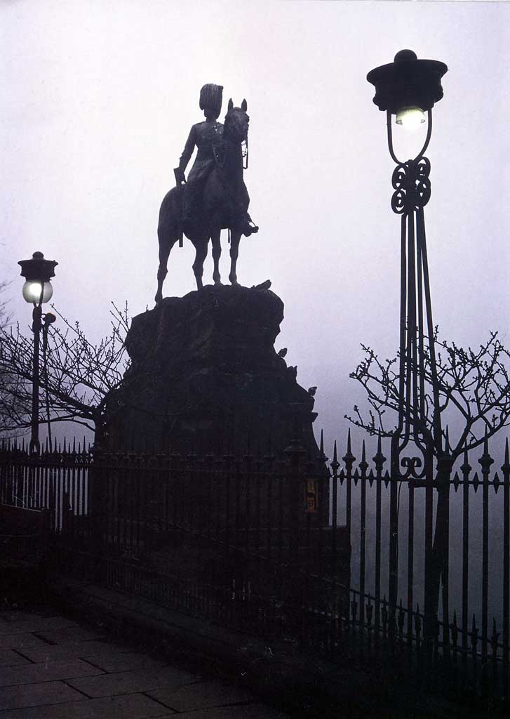 Royal Scots Greys' memorial statue  -  West Princes Street Gardens  -  August 1978