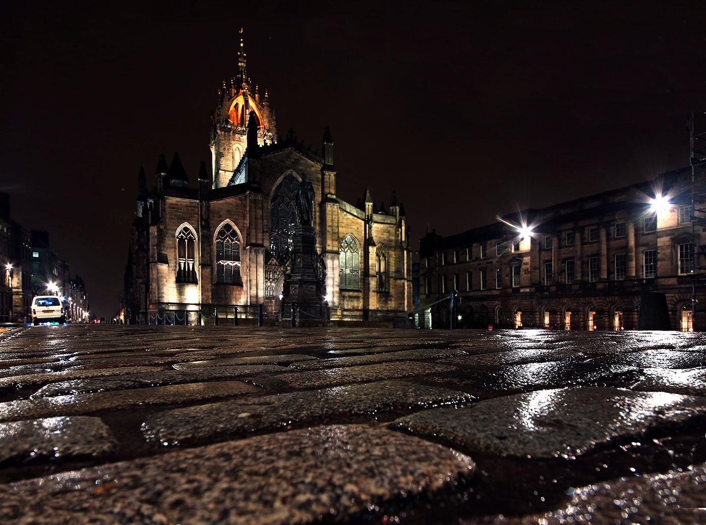 St Giles Church, High Street, Edinburgh  -  Wet Weather, January 2014