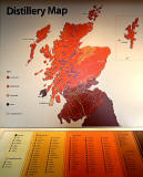 Map of Scottish Distilleries in the bar of the Schotch Whisky Experience, Castlehill, Edinburgh