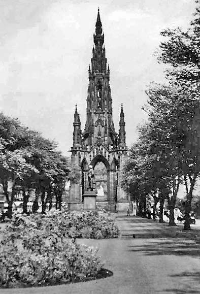 The Scott Monument from Princes Street Gardens  -  summer 1950