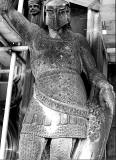 One of the statues on the Scott Monument - photographed during restoration of the monument