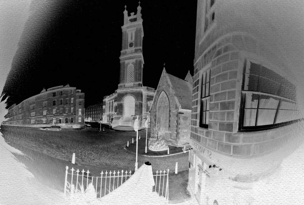 St Stephen's Church and St Vincent Bar  -  Negative taken with a pinhole camera  -  29 April 2007