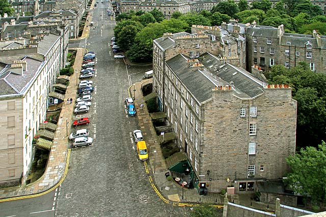 View from the top of the tower at St Stephen's Church, Stockbridge, looking sputh to St Vincent Street - 2010