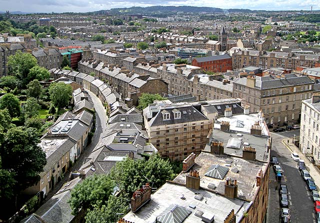 View from the roof of St Stephen's Church Tower, looking to the west