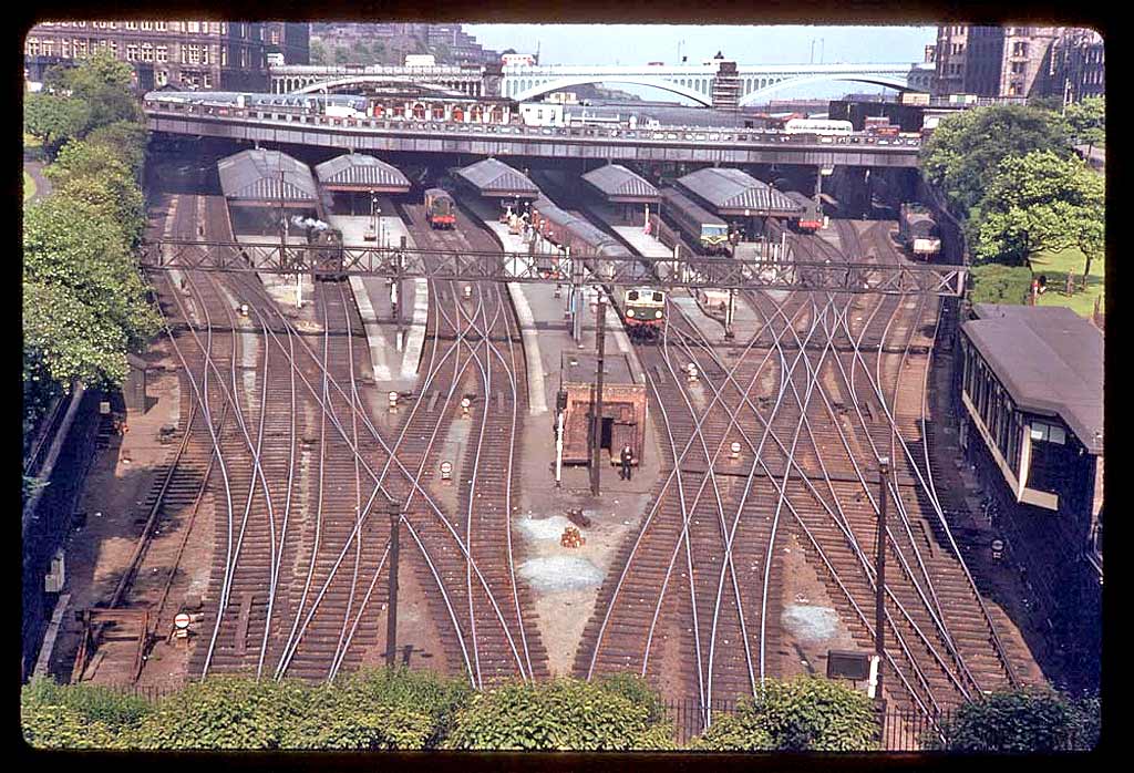 Photograph taken by Charles W Cushman in 1961 - Looking down on Waverley Station, Edinburgh