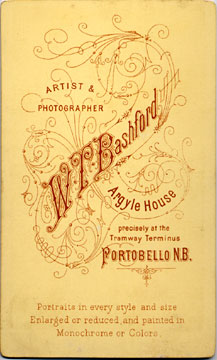 Bashford  -  Argyle House  -  back of carte de visite