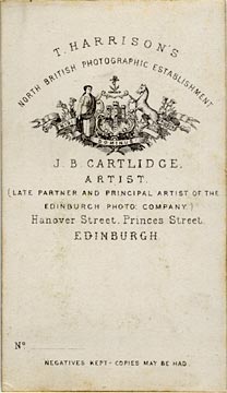 J B Cartlidge  -  Back of Photo 1