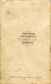 Carte de Visite by John Center  -  3 (back)