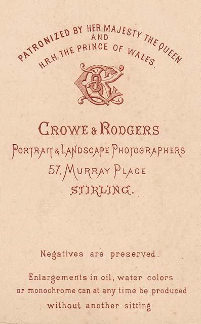 Alexander Crowe, Stirling photographer and exhibitor in the PSS Exhibition in Edinburgh, December 1861