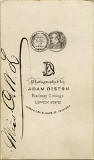 The back of a carte de visite by Adam Diston  -  1871-1876  -  Lady