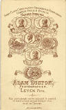 The back of a carte de visite by Adam Diston  -  1882-1883  -  A Young Man