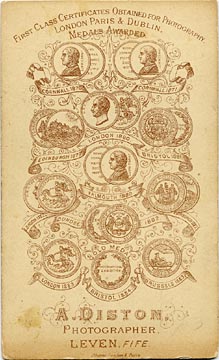 The back of a carte de visite by Adam Disotn  -  1884-1889  -  A Lady