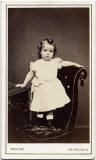 A carte de visite by the Edinburgh professional photographer Thomas H Douglas  -  small girl on a chair