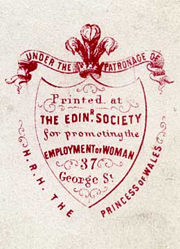 Carte de Visite printed by the Edinburgh Society for the Employment of Woman  -  Lady and Child  -  back zoom-in