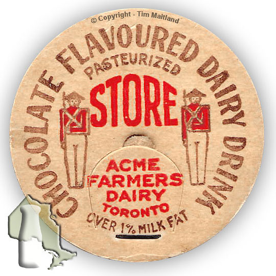 Acme Farmers Dairy, Toronto, Canada  -  Milk bottle Top