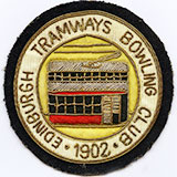 Edinburgh Tramways Bowling Club - 1902.  Embroidered badge