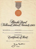 Brooke Bond Certificate of Merit for Junior Art, 1968