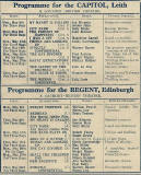British Gaumont Cinemas - Programmes for Leith Capitol and for Regent cinemas, 1935