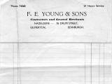 Invoice from John Young's business  -  FE Young & Sons, Gilmerton, Edinburgh
