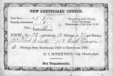 Greyfriars' Church  -  Pew Rental Document  -  1859
