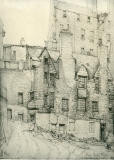 Old Houses in Edinburgh  -  Drawing by Bruce J Home  -  Lady Stair's Close