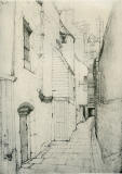 Old Houses in Edinburgh  -  Drawing by Bruce J Home  - Plainstane Close