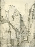Old Houses in Edinburgh  -  Drawing by Bruce J Home  -  Brown's Court