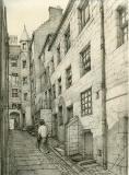 Old Houses in Edinburgh  -  Drawing by Bruce J Home  -  Carruber's Close